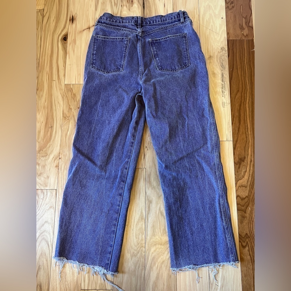 BDG UO Washed Denim Purple Kaye Straight Leg Jeans Women’s Size W32 Cut Raw Hem - Picture 9 of 14